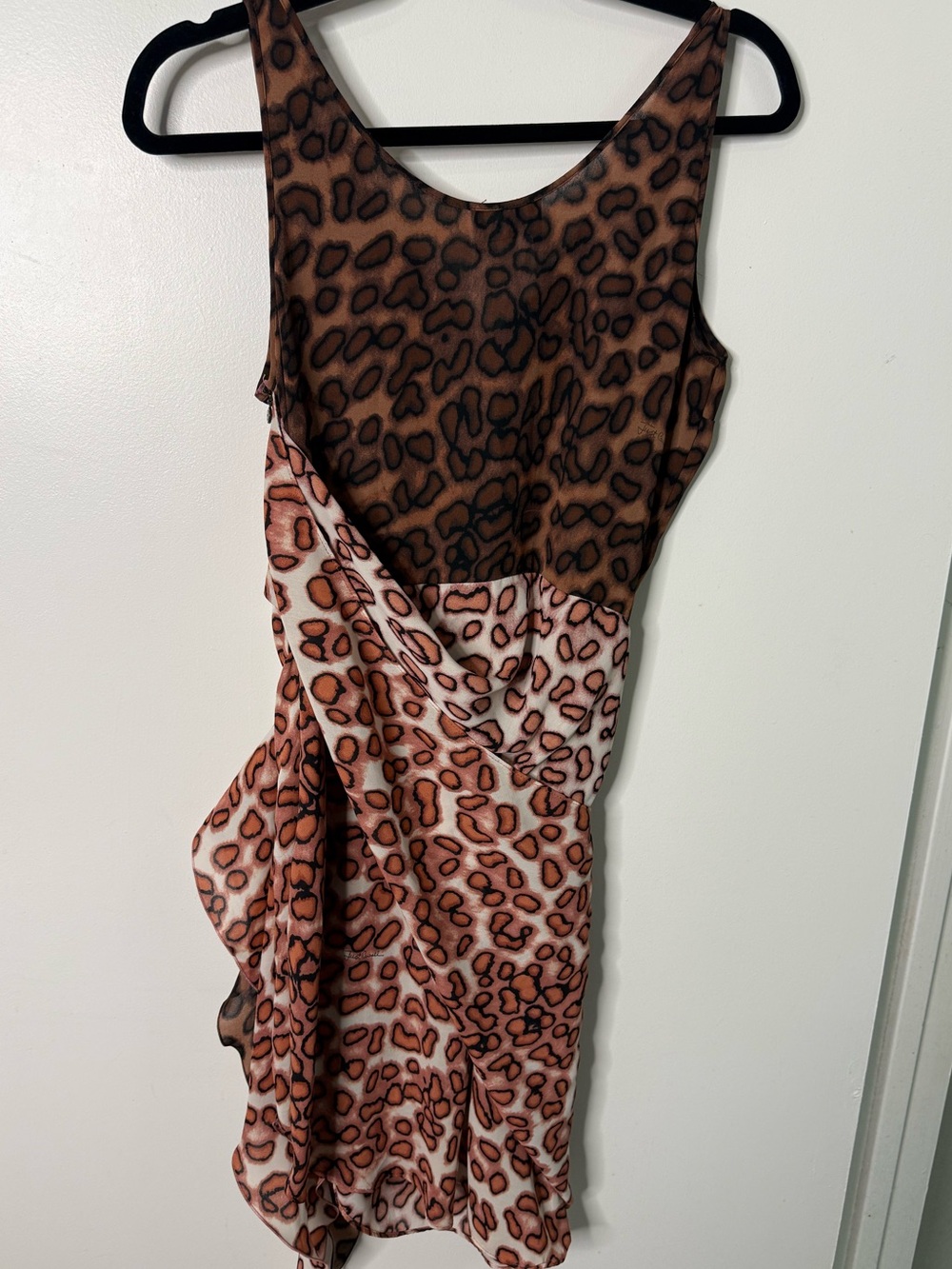 Just Cavalli Leopard Print Ruffle Mini Dress Animal Print Y2K Designer - Picture 2 of 8